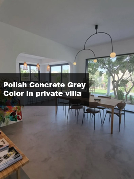 Polish concrete grey color in private villa